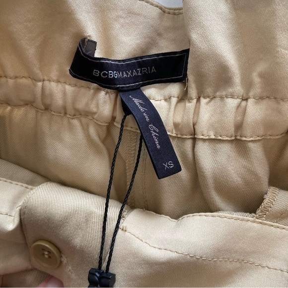 Revolve BCBG Maxazria Paper Bag Pant Pale Khaki Sz XS NWT - Picture 10 of 14